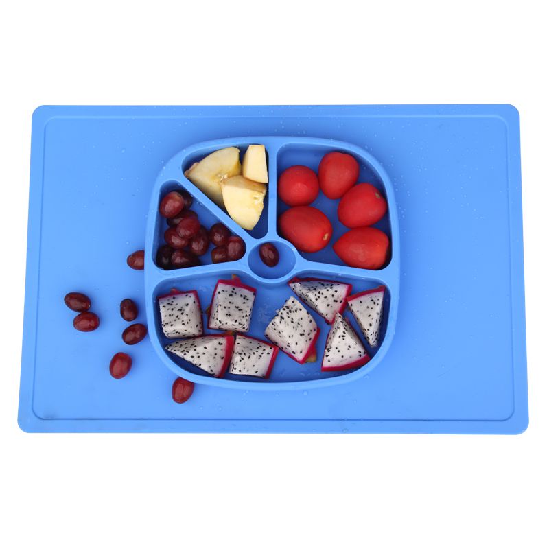 silicone placemat baby, One-piece silicone placemat + plate contains kids'  messes