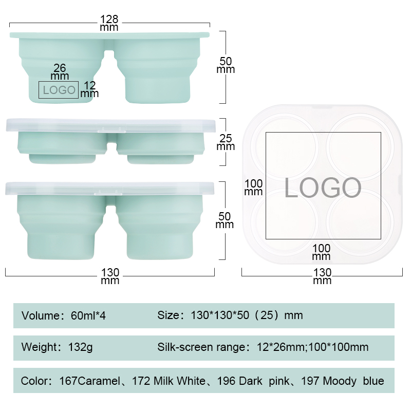 Silicone Collapsible Food Container Ice Tray