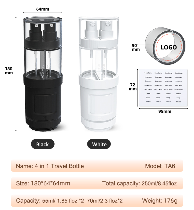 4 In 1 Travel Silicone Containers