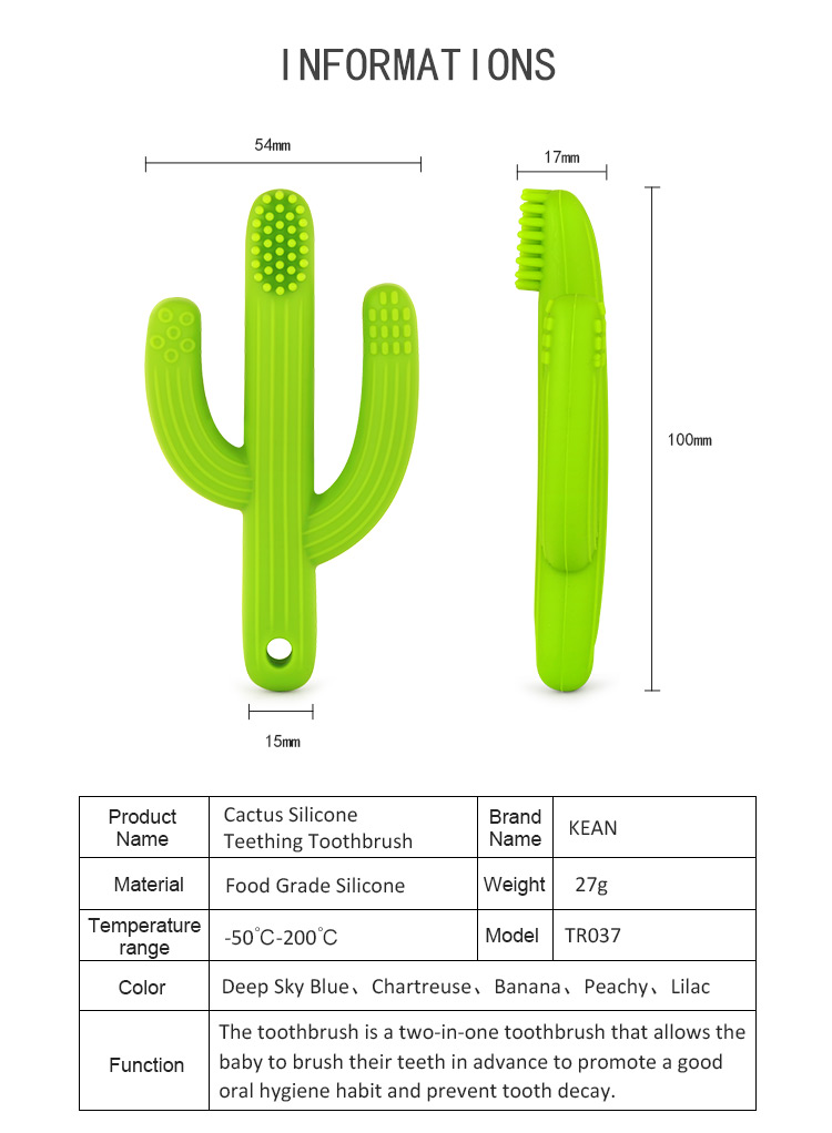 Infant Silicone Toothbrush Cactus Teether