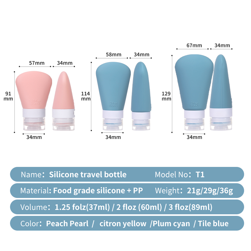 Silicone travel bottle set