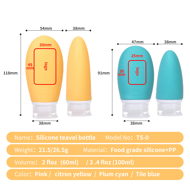 Silicone round travel bottle