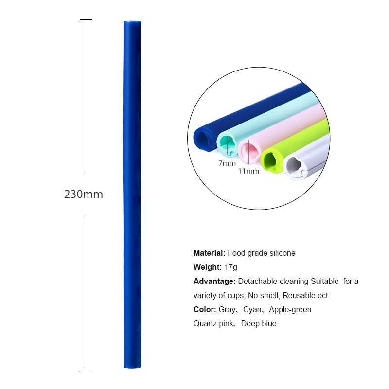 Silicone detachable straw