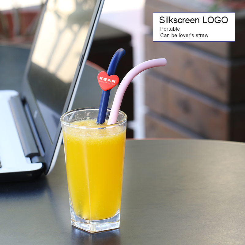 Silicone reusable straw