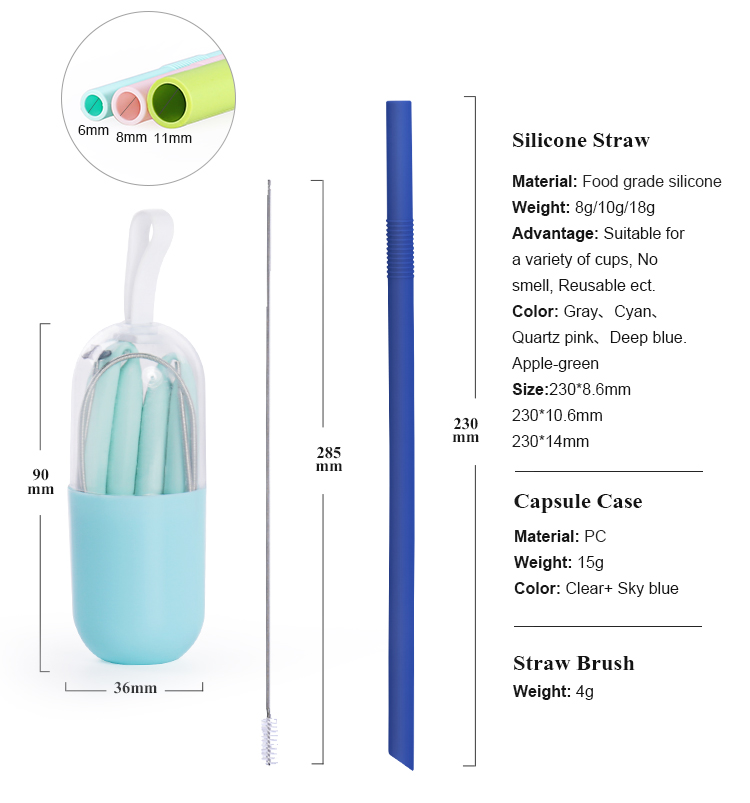 Silicone collapsible straw wholesale