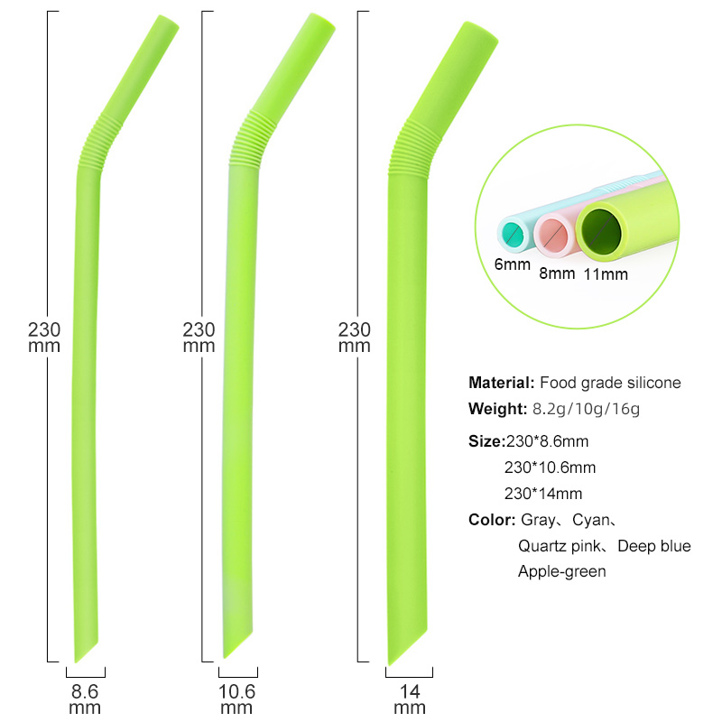 Silicone bendable straw