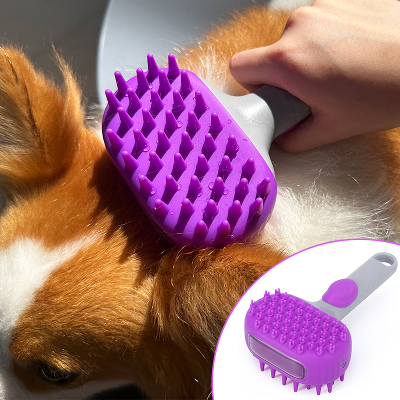 Silicone dog bath scrub brush