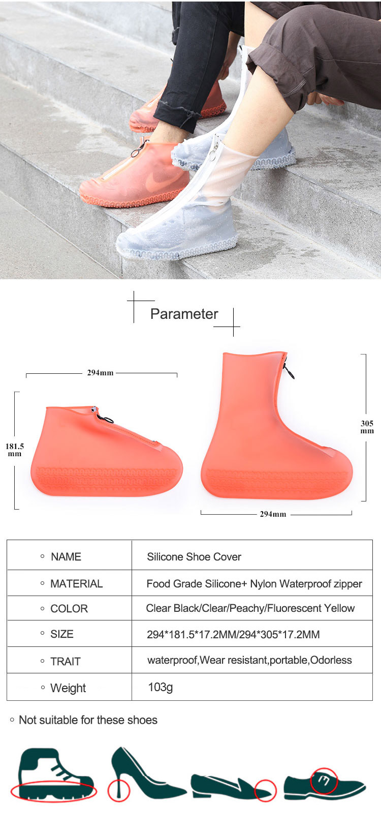 clear shoe covers for rain